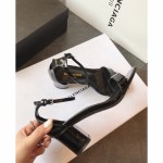 【Saint Laurene Saint Laurent】 YSL summer model thick heeled sandals with 6.5cm high