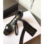 【Saint Laurene Saint Laurent】 YSL summer model thick heeled sandals with 6.5cm high