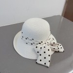 CHANEL socialite straw hat, polka dot hat