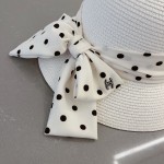 CHANEL socialite straw hat, polka dot hat