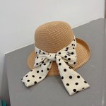CHANEL socialite straw hat, polka dot hat