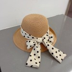 CHANEL socialite straw hat, polka dot hat