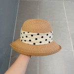 CHANEL socialite straw hat, polka dot hat