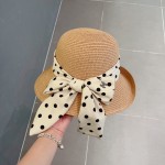 CHANEL socialite straw hat, polka dot hat
