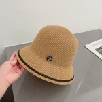 CHANEL straw hat, striped color block hat