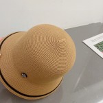 CHANEL straw hat, striped color block hat