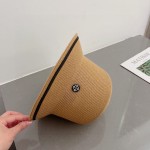 CHANEL straw hat, striped color block hat