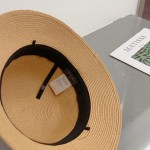 CHANEL straw hat, striped color block hat