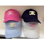 CELINE Cotton Linen Baseball Cap