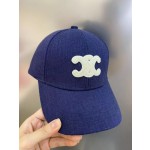 CELINE Cotton Linen Baseball Cap