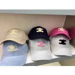 CELINE Cotton Linen Baseball Cap