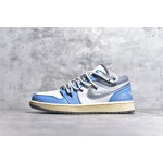 NK Air Jordan 1 Low "Washed Denim Grey Blue