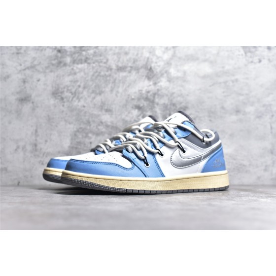 NK Air Jordan 1 Low "Washed Denim Grey Blue