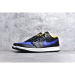 Air Jordan 1 Low Top Black Purple Yellow