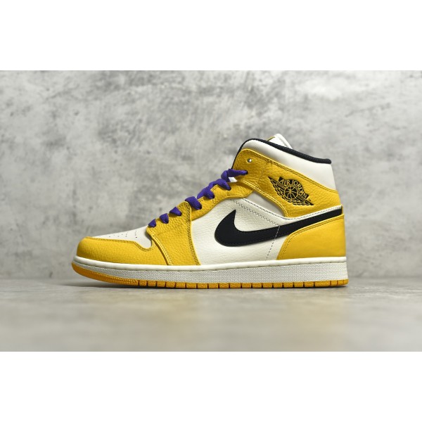 Air Jordan 1 MiD Purple and Gold Lakers