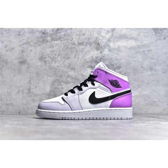 Air Jordan 1 MiD Purple and White