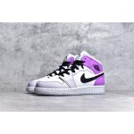 Air Jordan 1 MiD Purple and White