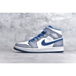 Air Jordan 1 MiD Grey White Blue