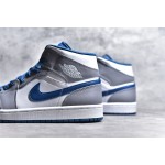 Air Jordan 1 MiD Grey White Blue
