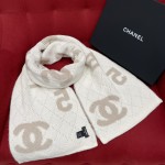 𝐂𝐡𝐚𝐧𝐞𝐥 Character No. 5 scarf 🧣 Double-sided two-color jacquard scarf 49% cashmere ➕ 40% wool ➕ 11% silk fabric