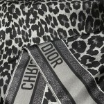 𝐃𝐢𝐨𝐫 ·《Leopard Print Square Scarf》 Gold 100% Silk
