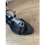 𝙎𝙖𝙞𝙣𝙩 𝙇𝙖𝙪𝙧𝙚𝙣𝙩 | 𝟐𝟎𝟐𝟐/𝐒𝐒 𝐧𝐞𝐰 YSL｜Saint Laurent new rhinestone buckle sandals snakeskin grain cowhide
