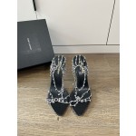 𝙎𝙖𝙞𝙣𝙩 𝙇𝙖𝙪𝙧𝙚𝙣𝙩 | 𝟐𝟎𝟐𝟐/𝐒𝐒 𝐧𝐞𝐰 YSL｜Saint Laurent new metal chain high heels luxury metal rhinestone buckle