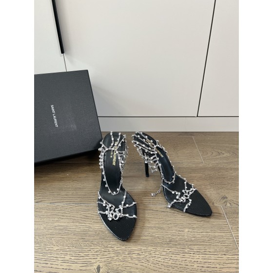 𝙎𝙖𝙞𝙣𝙩 𝙇𝙖𝙪𝙧𝙚𝙣𝙩 | 𝟐𝟎𝟐𝟐/𝐒𝐒 𝐧𝐞𝐰 YSL｜Saint Laurent new metal chain high heels luxury metal rhinestone buckle