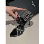 𝙎𝙖𝙞𝙣𝙩 𝙇𝙖𝙪𝙧𝙚𝙣𝙩 | 𝟐𝟎𝟐𝟐/𝐒𝐒 𝐧𝐞𝐰 YSL｜Saint Laurent new metal chain high heels luxury metal rhinestone buckle