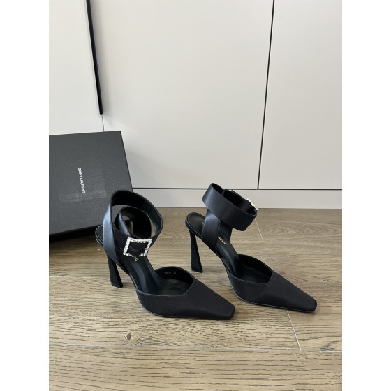 𝙎𝙖𝙞𝙣𝙩 𝙇𝙖𝙪𝙧𝙚𝙣𝙩 | 𝟐𝟎𝟐𝟐/𝐒𝐒 𝐧𝐞𝐰 YSL｜Saint Laurent silk diamond buckle high heels Imported silk