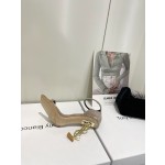 𝙎𝙖𝙞𝙣𝙩 𝙇𝙖𝙪𝙧𝙚𝙣𝙩 | 𝟐𝟎𝟐𝟐/𝐒𝐒 𝐧𝐞𝐰 YSL｜Saint Laurent silk diamond buckle high heels Imported silk