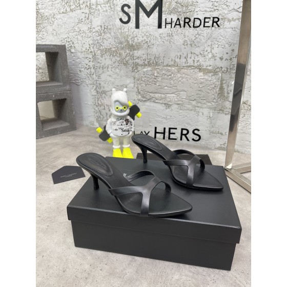 𝙎𝙖𝙞𝙣𝙩 𝙇𝙖𝙪𝙧𝙚𝙣𝙩 | 𝟐𝟎𝟐𝟐/𝐒𝐒 𝐧𝐞𝐰 YSL｜Early spring hot ysl high heel slippers Italian leather bottom