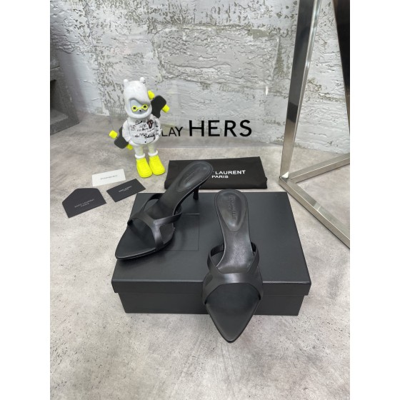 𝙎𝙖𝙞𝙣𝙩 𝙇𝙖𝙪𝙧𝙚𝙣𝙩 | 𝟐𝟎𝟐𝟐/𝐒𝐒 𝐧𝐞𝐰 YSL｜Early spring hot ysl high heel slippers Italian leather bottom