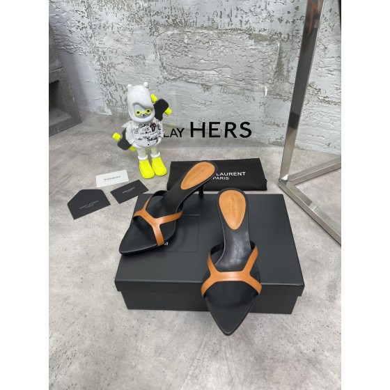 𝙎𝙖𝙞𝙣𝙩 𝙇𝙖𝙪𝙧𝙚𝙣𝙩 | 𝟐𝟎𝟐𝟐/𝐒𝐒 𝐧𝐞𝐰 YSL｜Early spring hot ysl high heel slippers Italian leather bottom