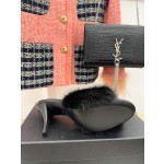 𝙎𝙖𝙞𝙣𝙩 𝙇𝙖𝙪𝙧𝙚𝙣𝙩 | 𝟐𝟎𝟐𝟐/𝐒𝐒 𝐧𝐞𝐰 YSL｜23ss early spring mink fur one high heel slippers