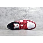 Air Jordan 1 laag wit zwart rood