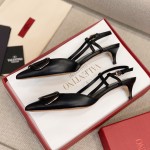 【Valentino】Valentino highest version of kitten heel sandals custom original top calfskin