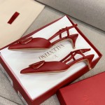 【Valentino】Valentino highest version of kitten heel sandals custom original top calfskin