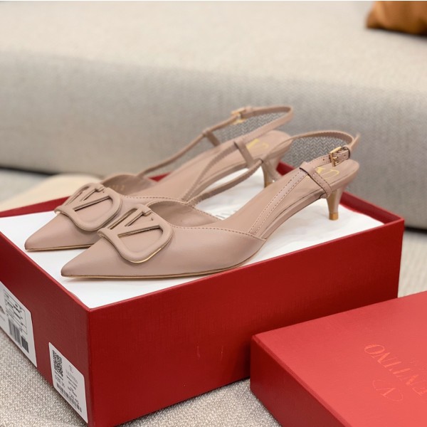 【Valentino】Valentino highest version of kitten heel sandals custom original top calfskin