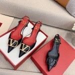 【Valentino】Valentino highest version of kitten heel sandals custom original top calfskin