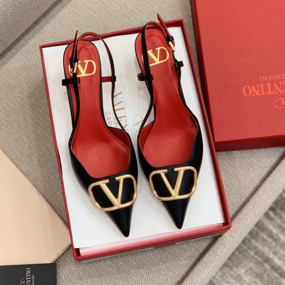 【Valentino】Valentino highest version of kitten heel sandals custom original top calfskin