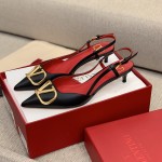 【Valentino】Valentino highest version of kitten heel sandals custom original top calfskin