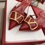 【Valentino】Valentino highest version of kitten heel sandals custom original top calfskin