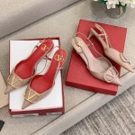【Valentino】Valentino highest version of kitten heel sandals custom original top calfskin