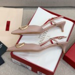 【Valentino】Valentino highest version of kitten heel sandals custom original top calfskin