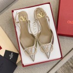 【Valentino】Valentino highest version of kitten heel sandals custom original top calfskin