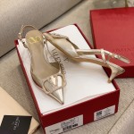 【Valentino】Valentino highest version of kitten heel sandals custom original top calfskin