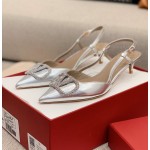 【Valentino】Valentino highest version of kitten heel sandals custom original top calfskin