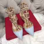 【Valentino】Valentino Valentino top version blue patent leather 3 with 6.5cm high heels