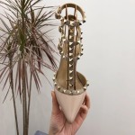 【Valentino】Valentino Valentino top version apricot patent leather 3 straps 6.5cm high heels